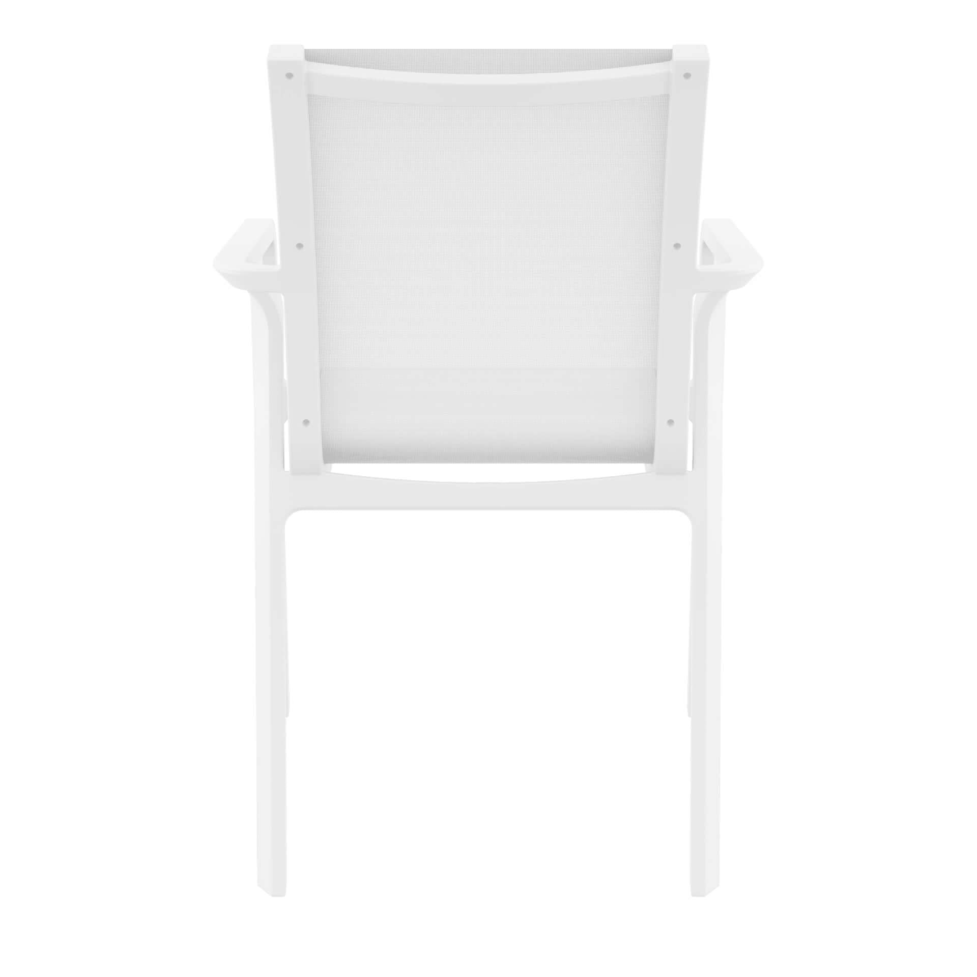 Derby | Modern, Stackable Outdoor Dining Chairs With Arms | Set Of 2 | White