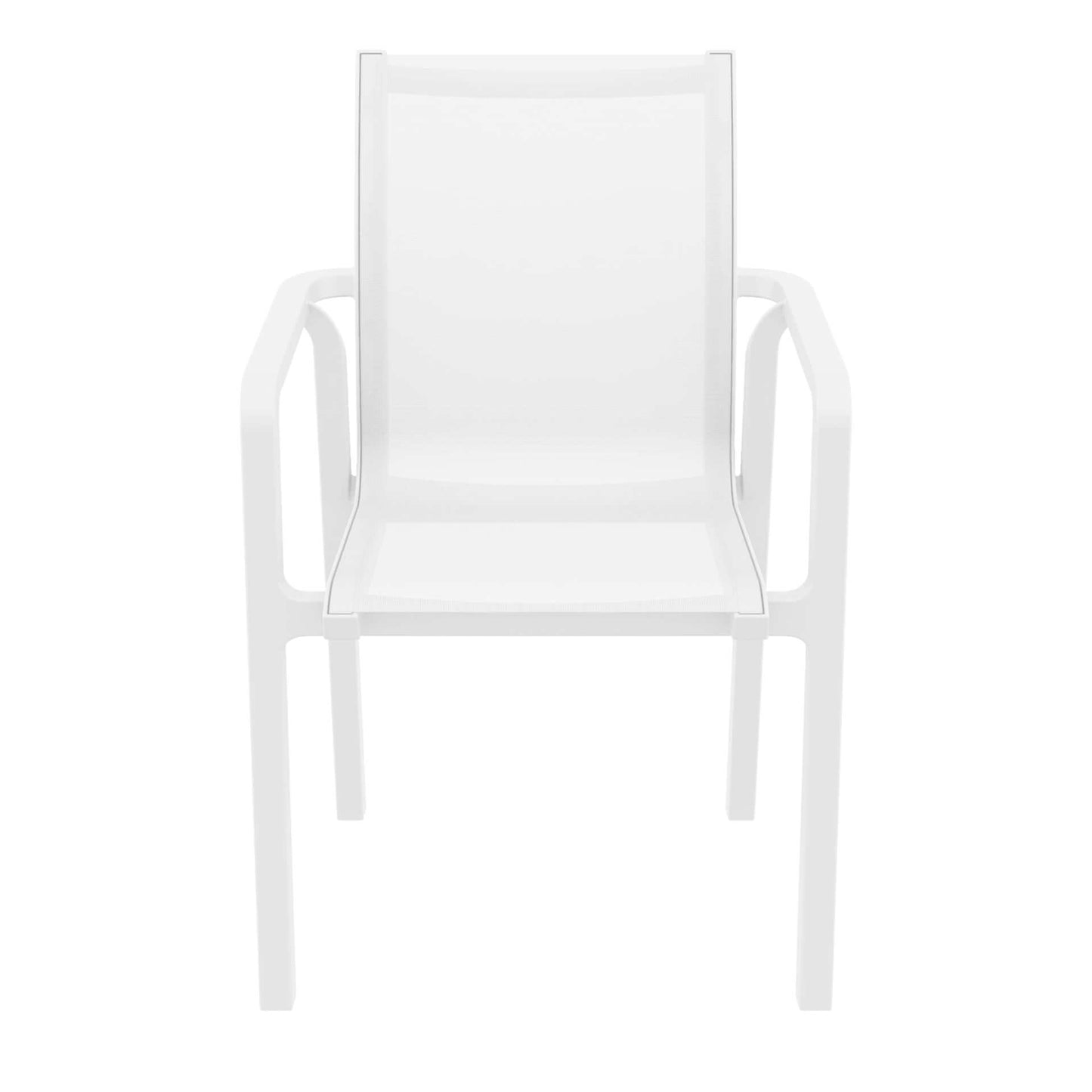 Derby | Modern, Stackable Outdoor Dining Chairs With Arms | Set Of 2 | White