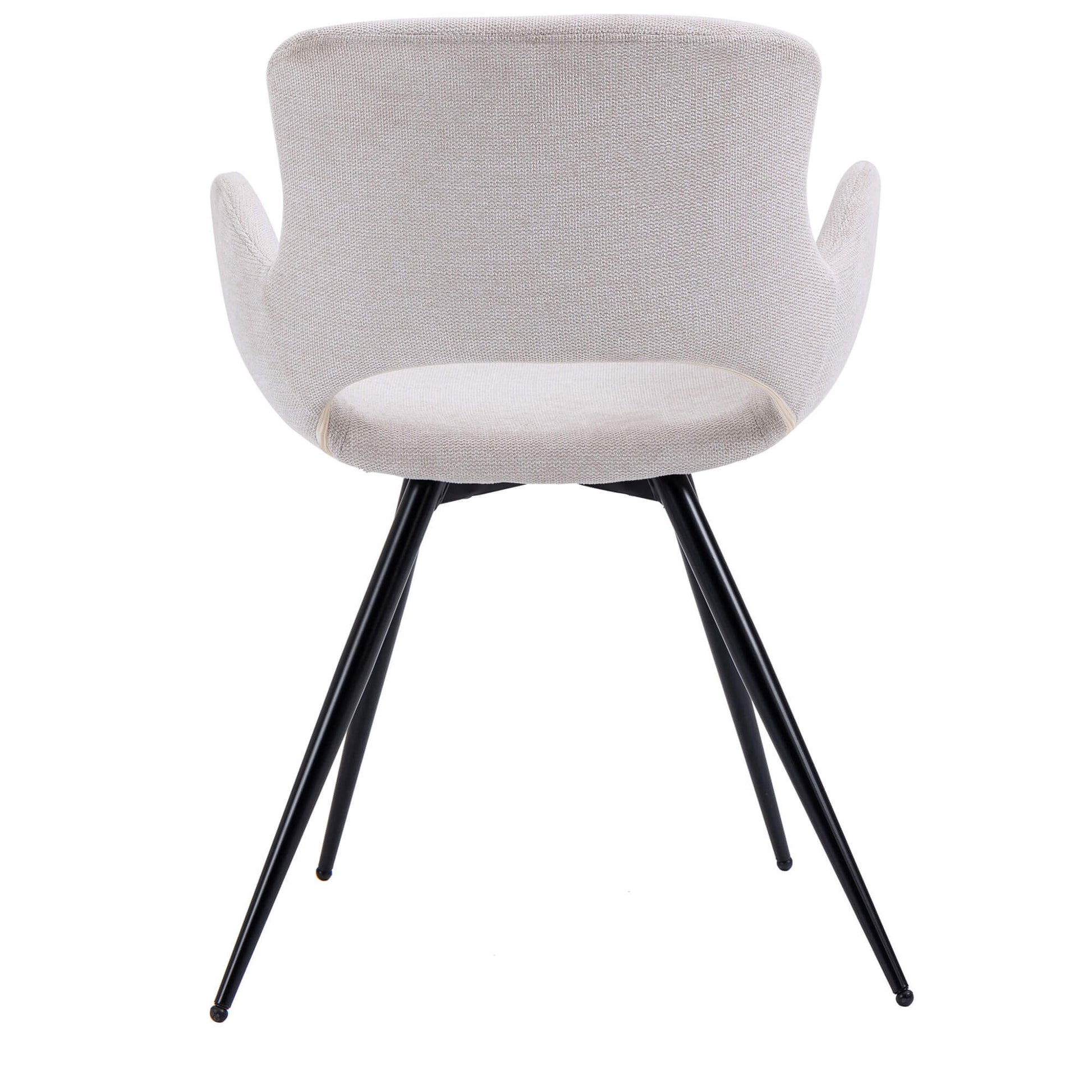 Druid Version 1 | Modern Beige Dark Grey Fabric Dining Chair With Arms | Set of 2 | Beige
