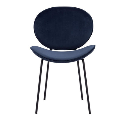 Dunedin | Blue, Black, Mid Century, Velvet Dining Chairs | Set of 2 | Blue