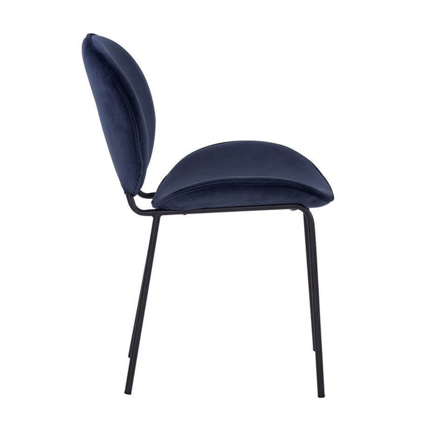 Dunedin | Blue, Black, Mid Century, Velvet Dining Chairs | Set of 2 | Blue