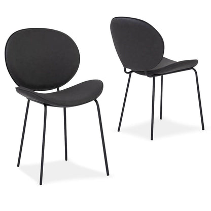 Dunedin | Mid Century Velvet Dining Chairs | Set of 2 | Titanium