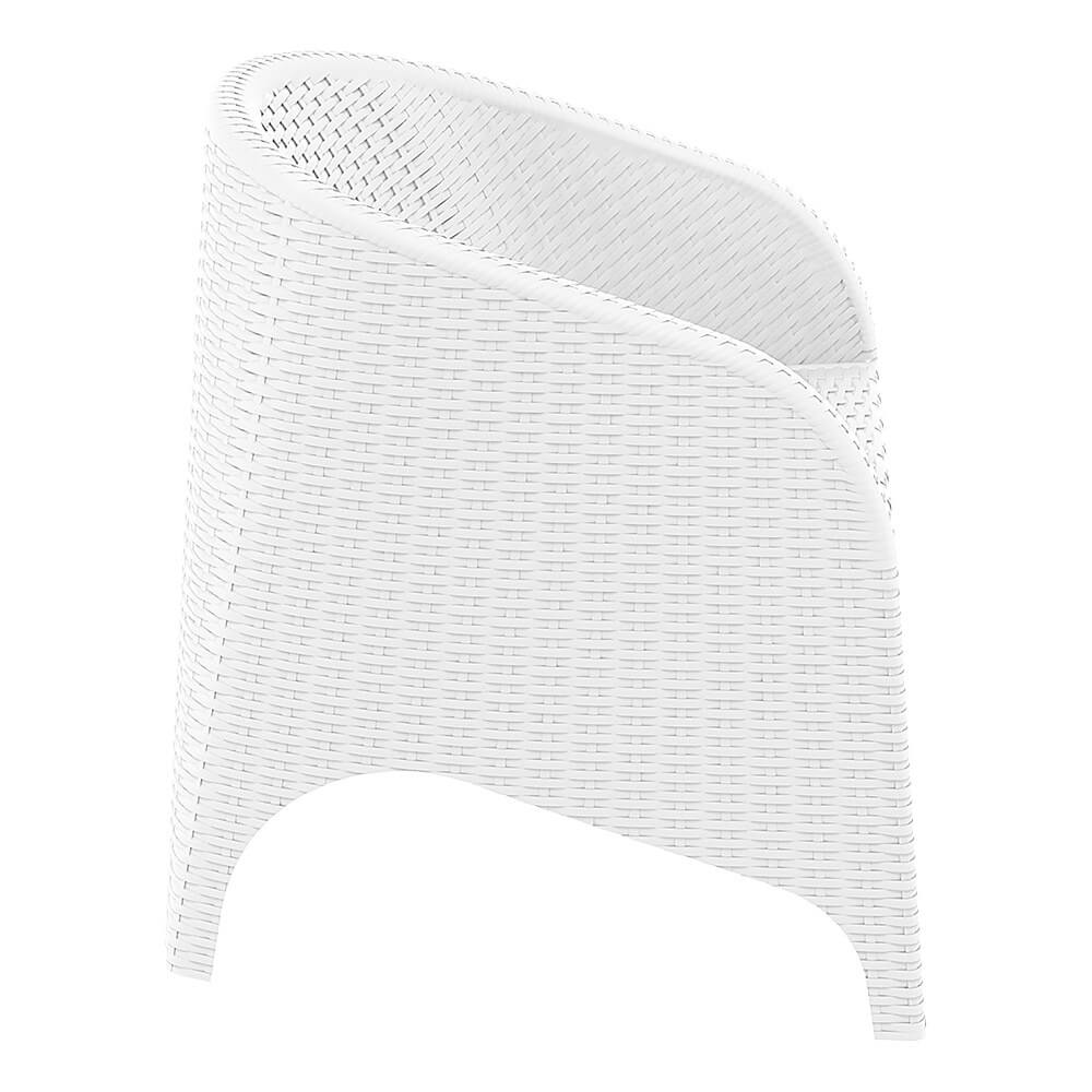 Eden | Coastal, Plastic Outdoor Dining Chairs With Arms | Set Of 2 | White
