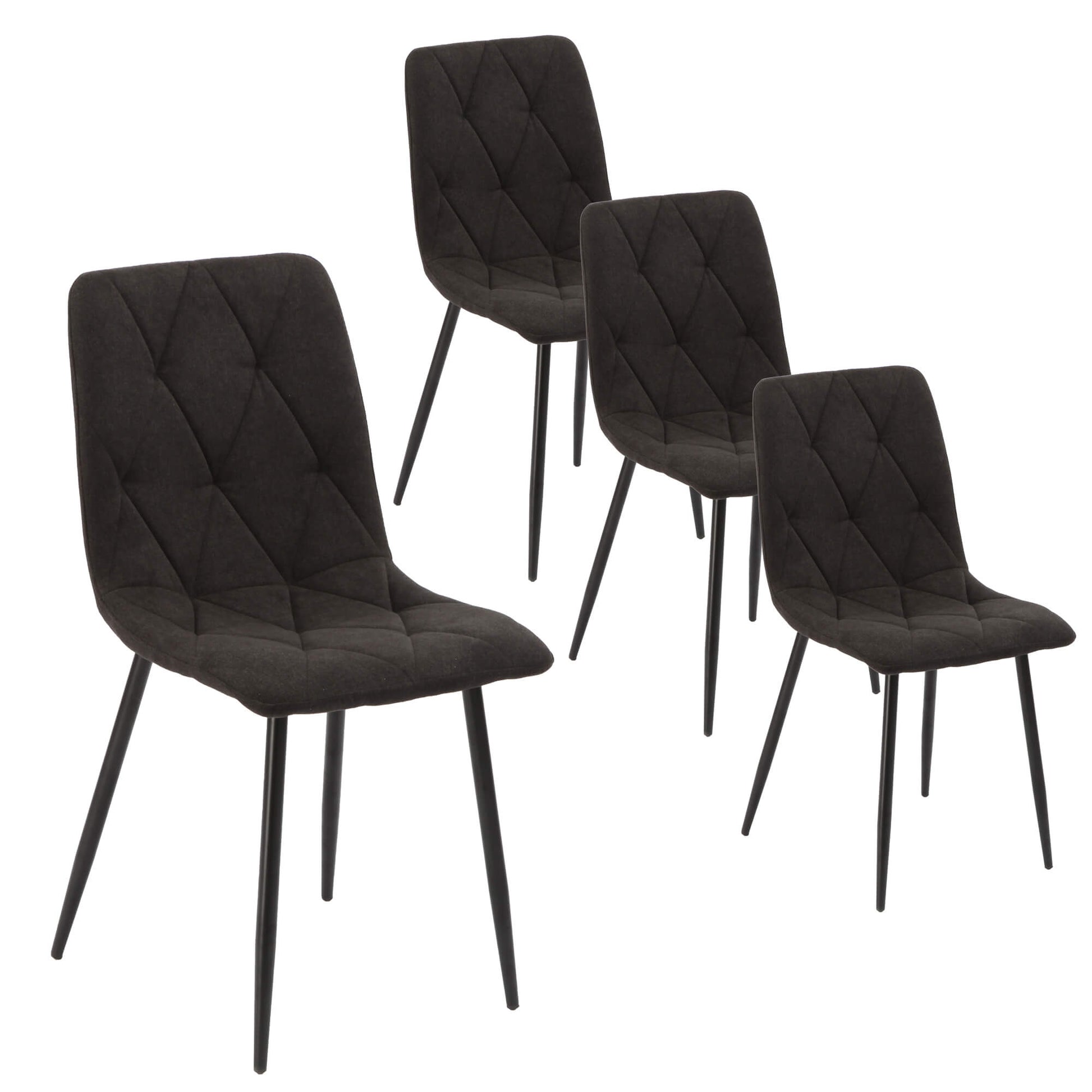 Eldon | Grey, Charcoal Fabric Modern Dining Chairs | Set Of 4