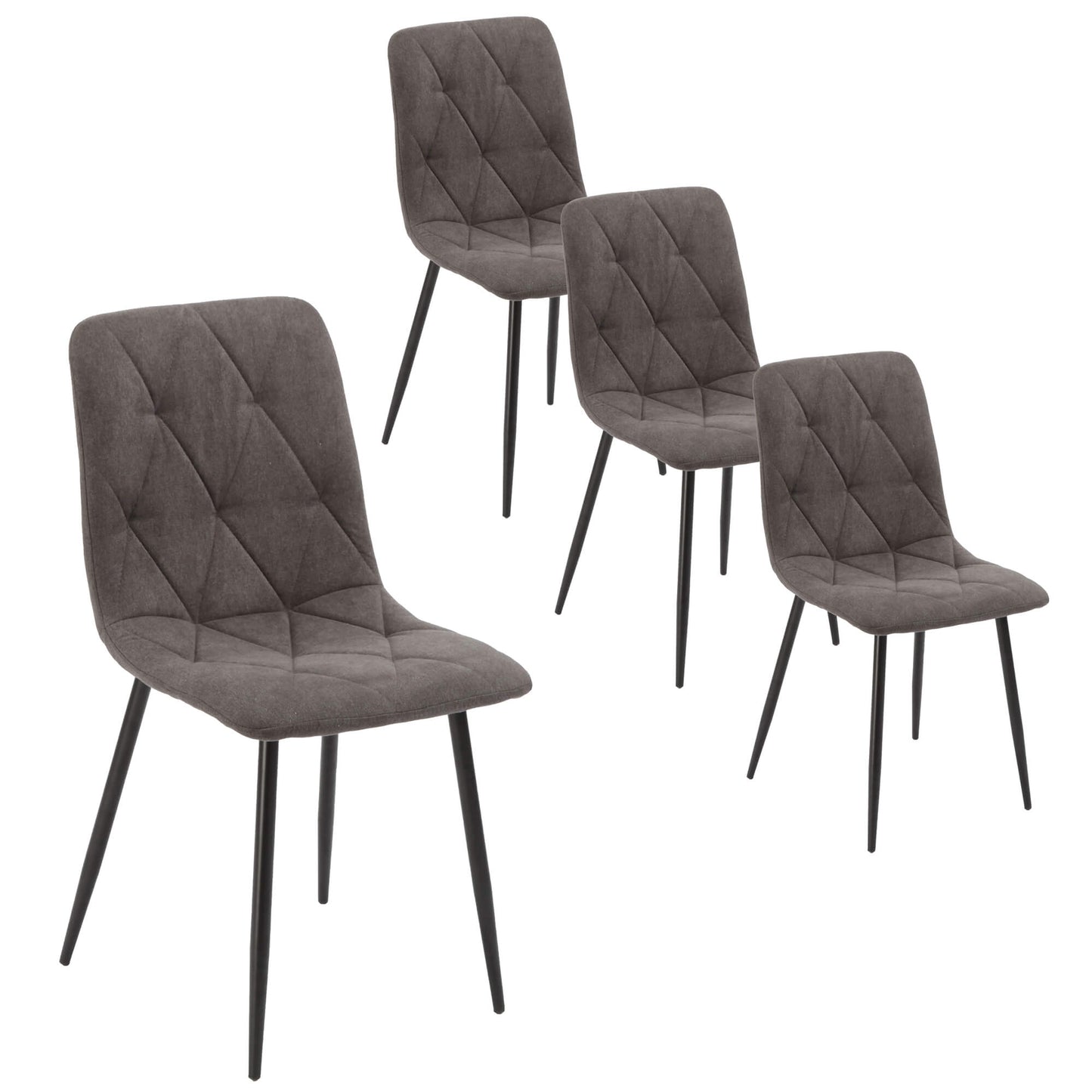 Eldon | Grey, Charcoal Fabric Modern Dining Chairs | Set Of 4