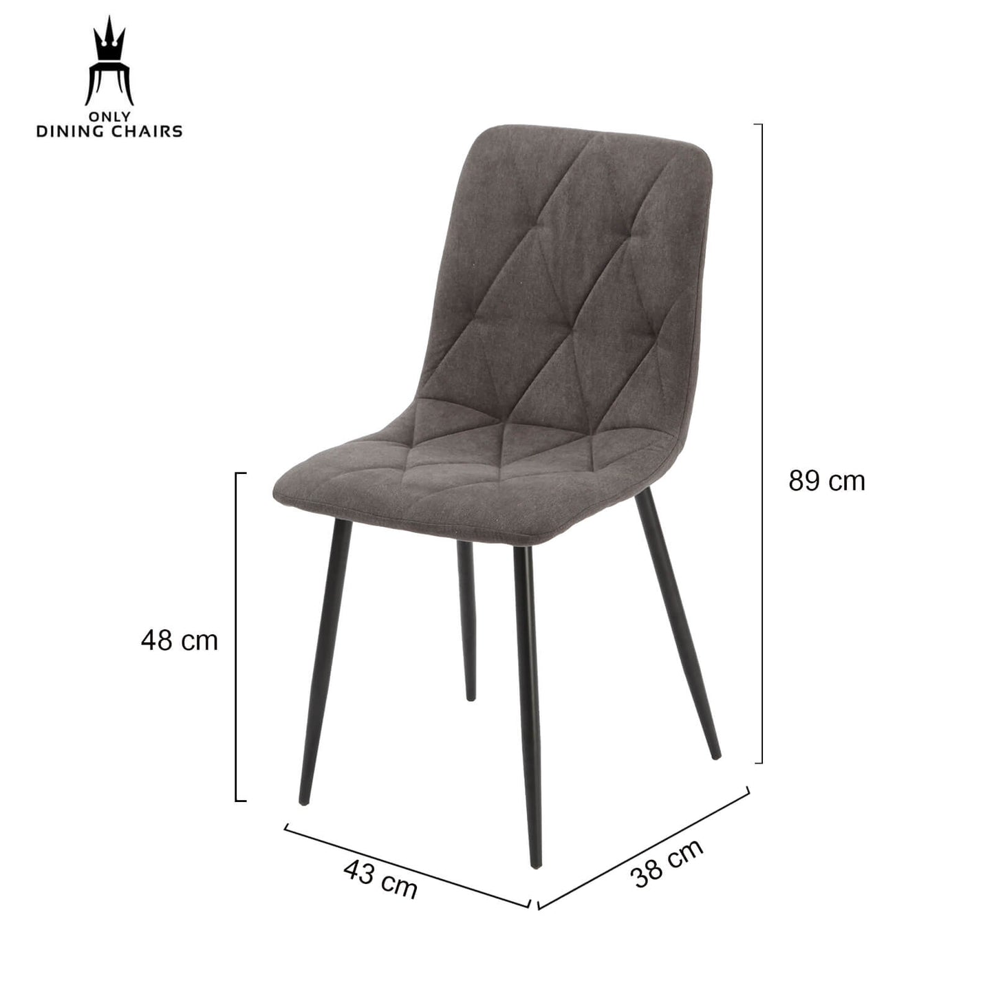 Eldon | Grey, Charcoal Fabric Modern Dining Chairs | Set Of 4