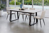 Eleanor | Metal Matte Ceramic Tempered Glass Rectangular Dining Table
