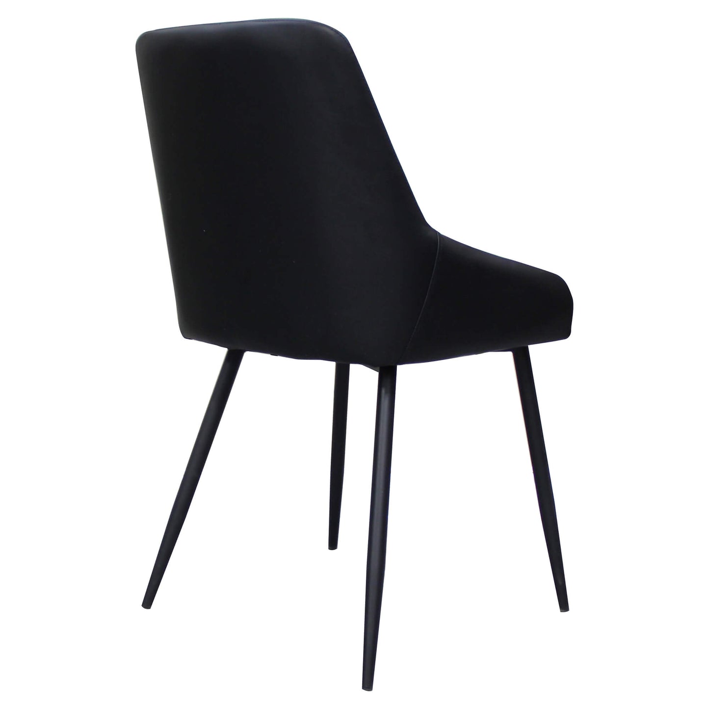 Eleanor | Modern Natural Fabric Black PU Leather Dining Chairs | Set Of 2 | Black