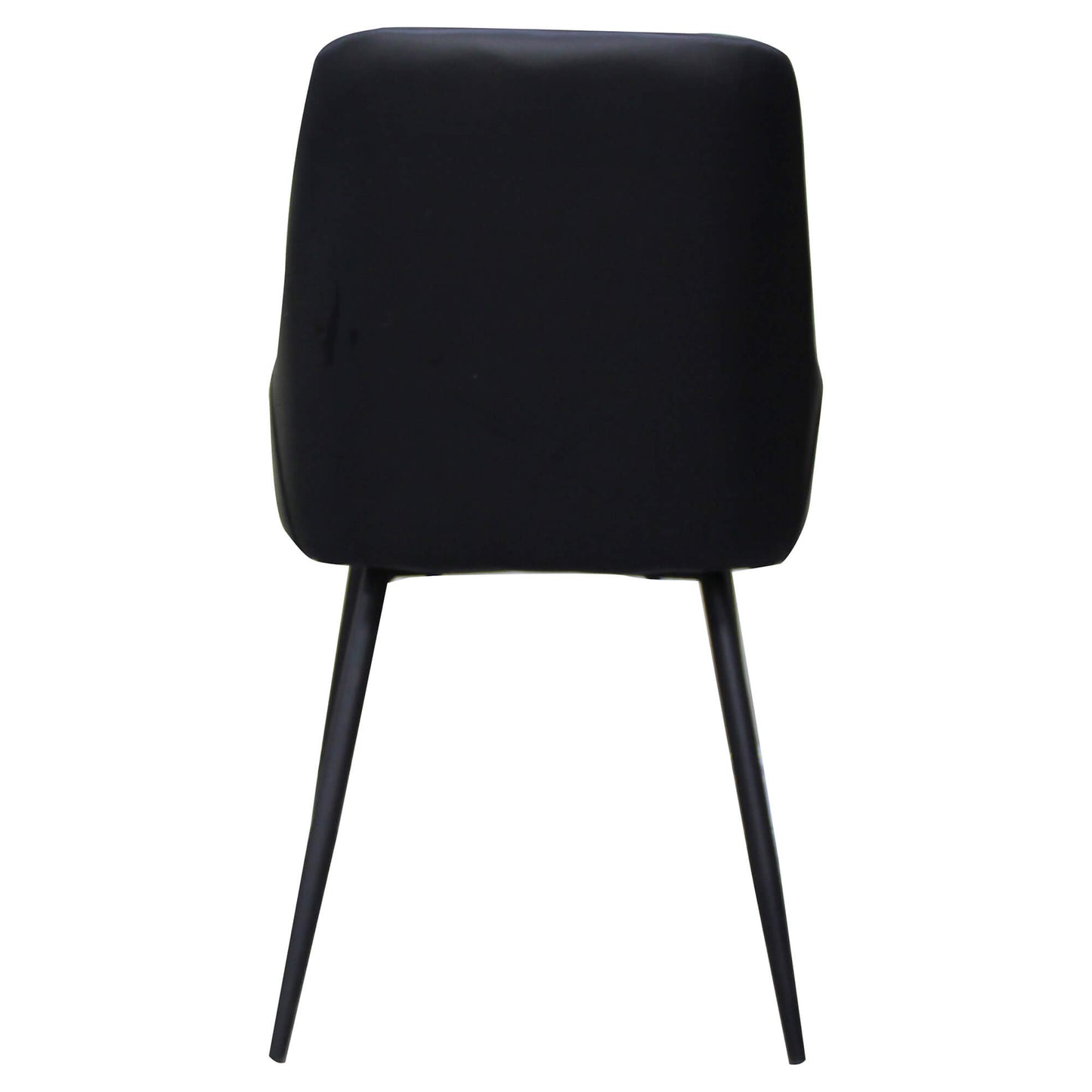 Eleanor | Modern Natural Fabric Black PU Leather Dining Chairs | Set Of 2 | Black