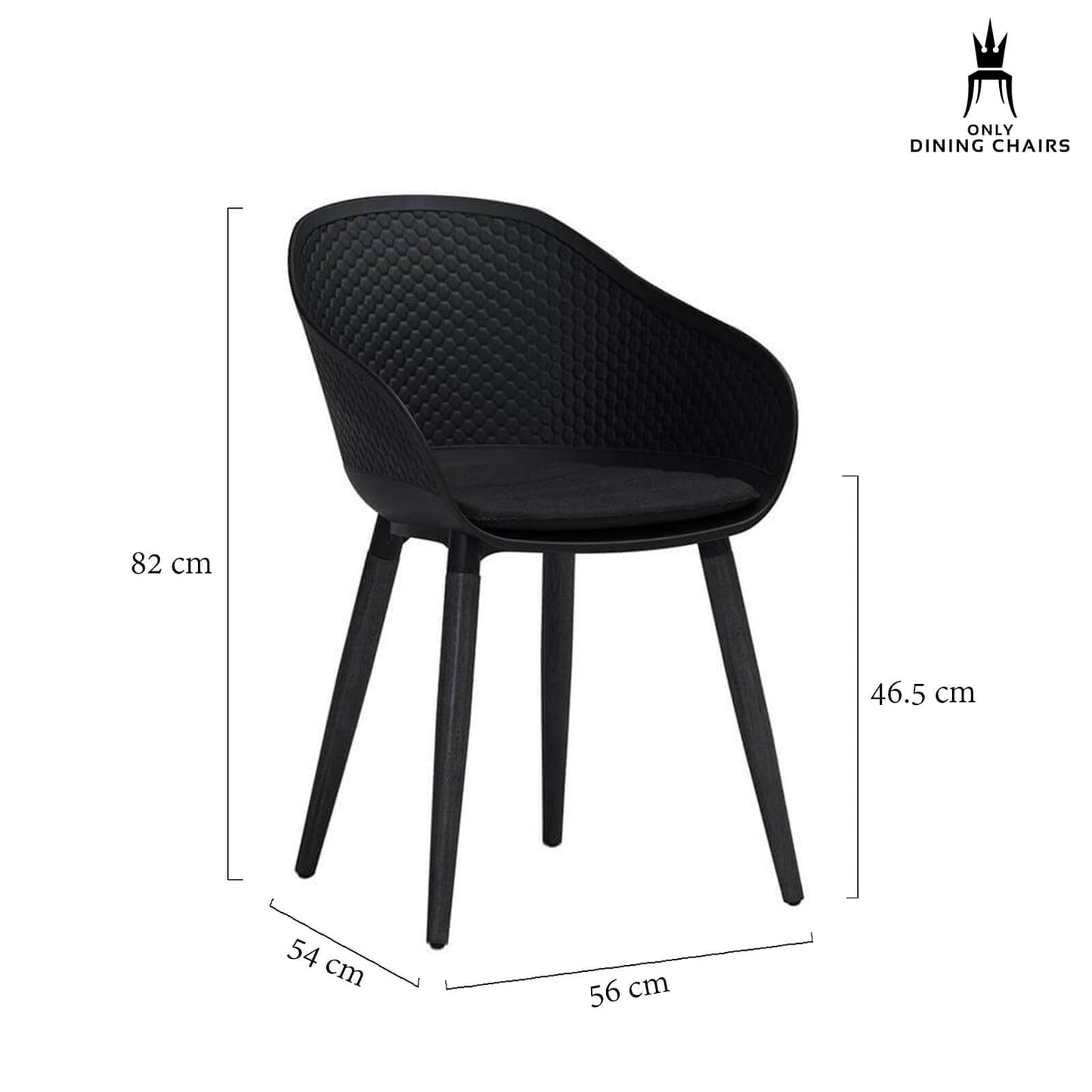 Ellis | Dark Grey, Taupe Plastic Modern Dining Chairs | Set Of 2 | Dark Grey