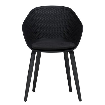 Ellis | Dark Grey, Taupe Plastic Modern Dining Chairs | Set Of 2 | Dark Grey