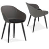 Ellis | Dark Grey, Taupe Plastic Modern Dining Chairs | Set Of 2