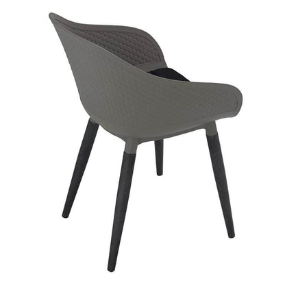 Ellis | Dark Grey, Taupe Plastic Modern Dining Chairs | Set Of 2 | Taupe