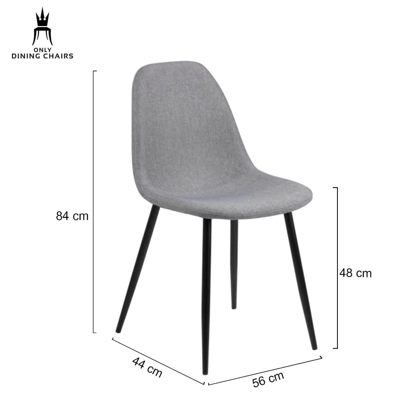 Emile | Contemporary Light Grey Fabric Dining Chair | Grey