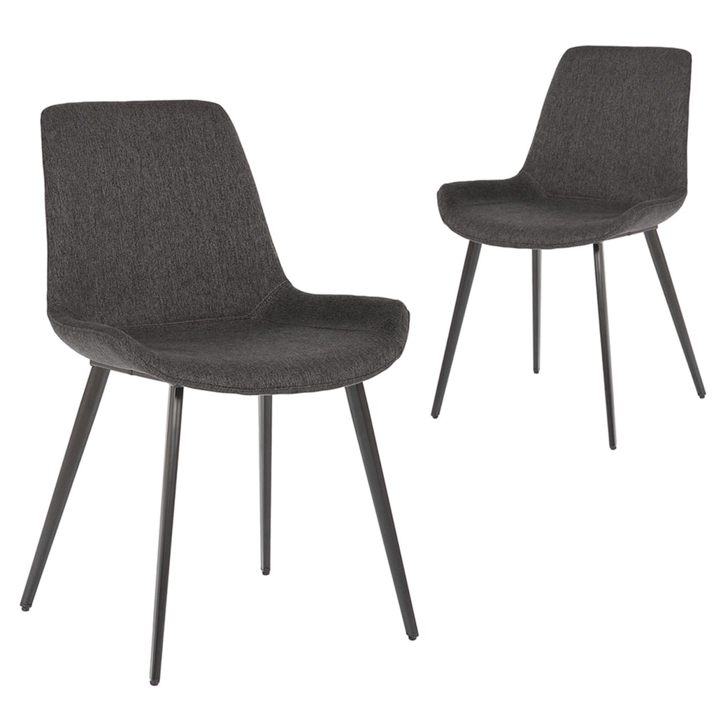 Erickson | Commercial Stain Resistant Waterproof Fabric Dining Chairs | Set Of 2 | Charcoal