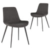 Erickson | Commercial Stain Resistant Waterproof Fabric Dining Chairs | Set Of 2 | Charcoal