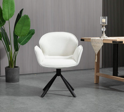 Everton | Modern Fabric Swivel Dining Chair with Arms | Beige