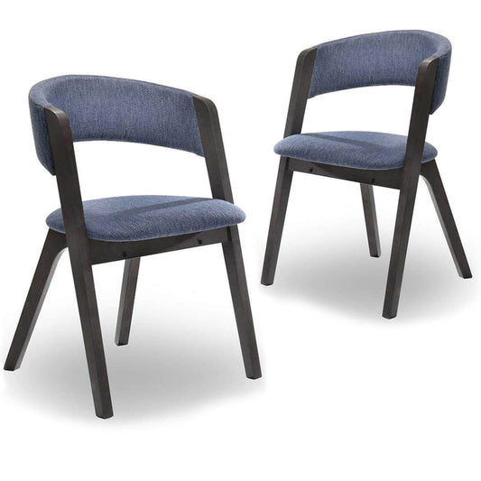 Franklin | Grey Upholstered Wooden Modern Dining Chairs | Set Of 2