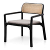 Garner | Grey Upholstered Rattan Wooden Dining Chair