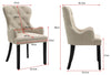 Genoa Version 2 | Beige Fabric French Provincial Wooden Dining Chairs With Arms | Set Of 2