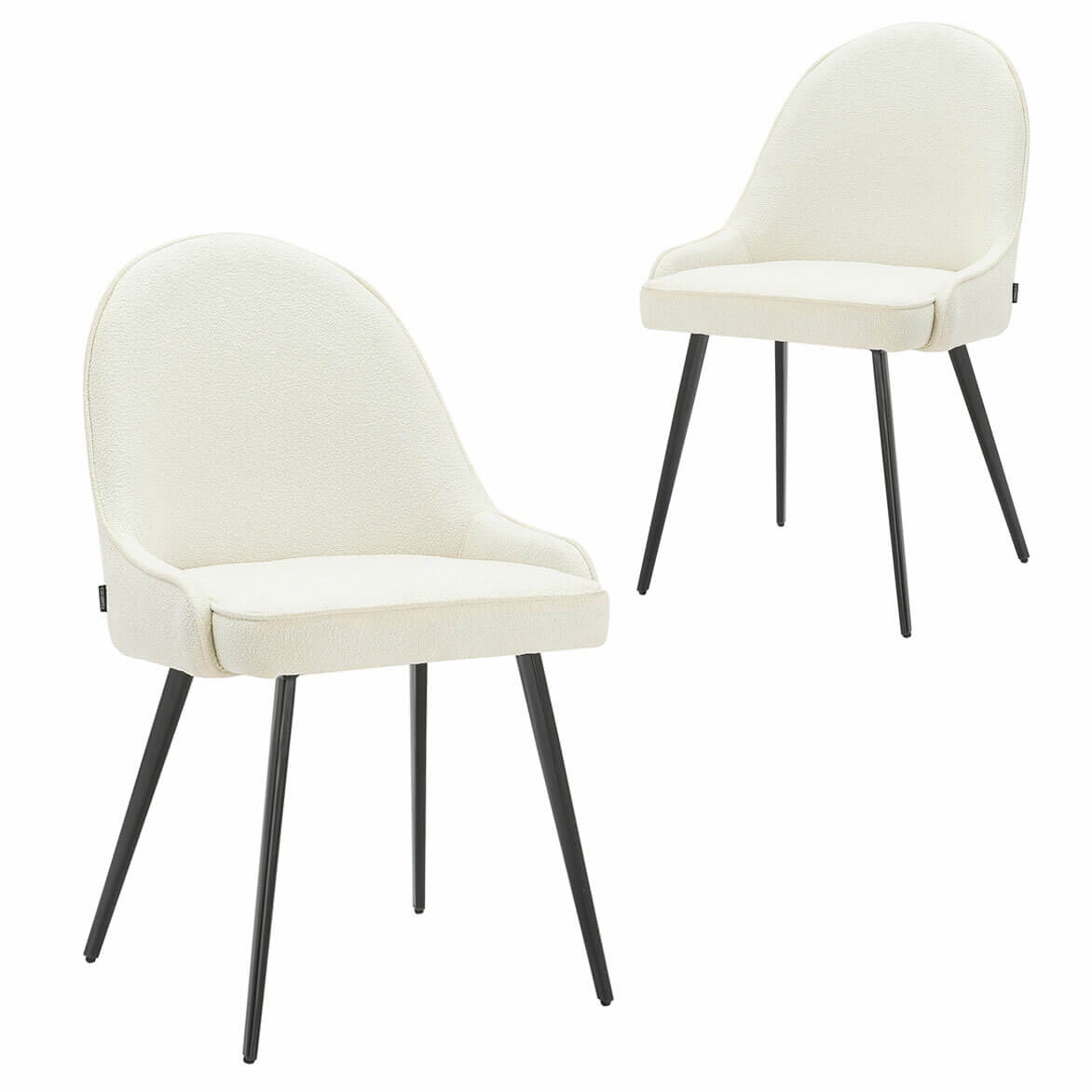 Glenbrook | Contemporary Stain Resistant Cream Fabric Dining Chairs | Set Of 2 | Cream
