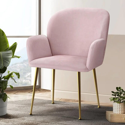 Glenview | Modern Velvet Dining Chairs With Arms | Set Of 2 | Pink