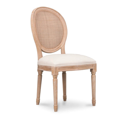 Gothenburg | French Provincial Wooden Rattan Dining Chairs | Set Of 2 | Beige