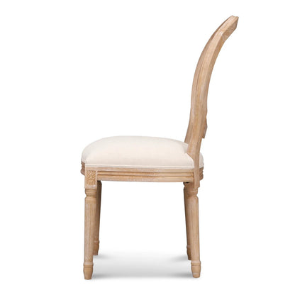 Gothenburg | French Provincial Wooden Rattan Dining Chairs | Set Of 2 | Beige