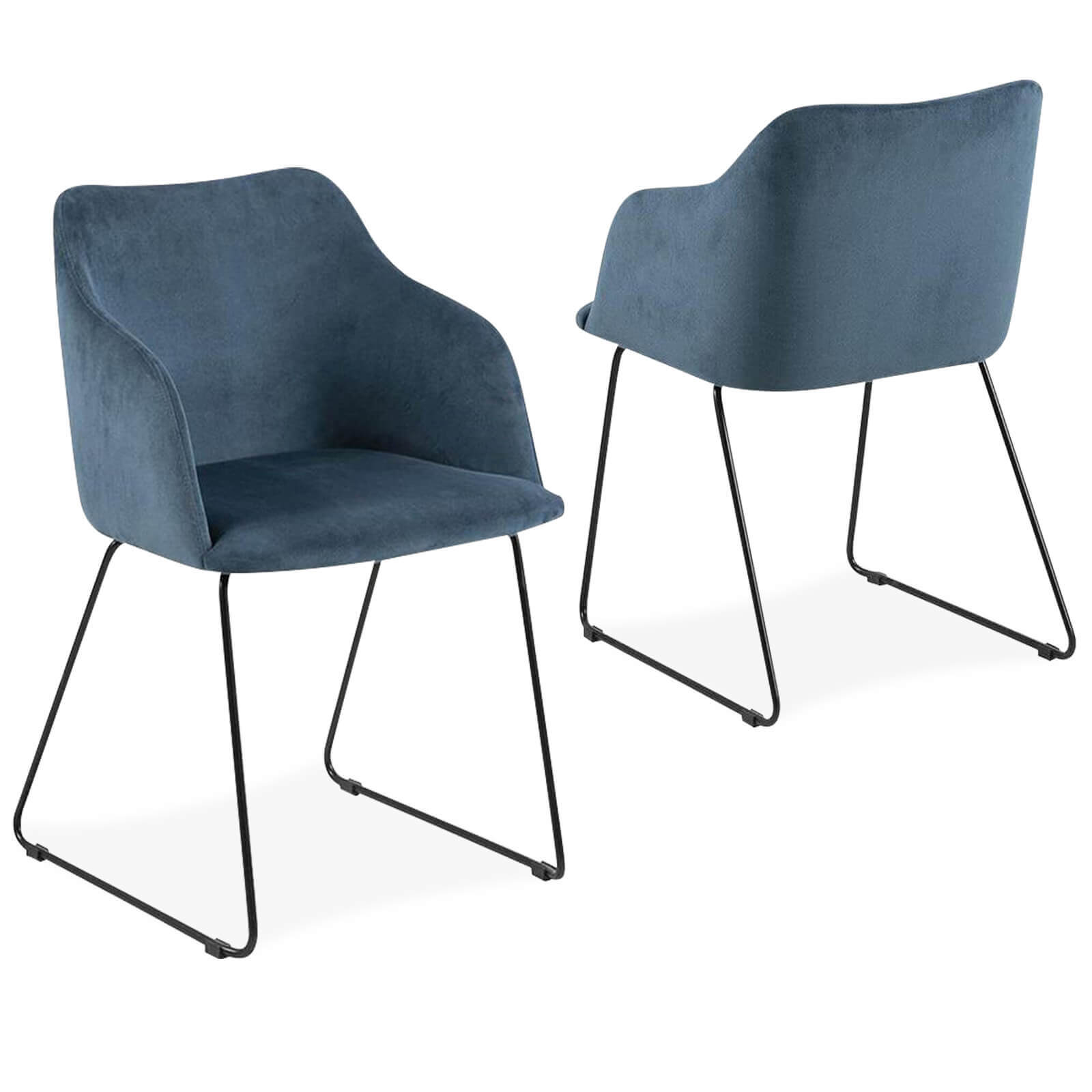 Grange | Blue Contemporary Upholstered Dining Chairs | Set Of 2 | Blue