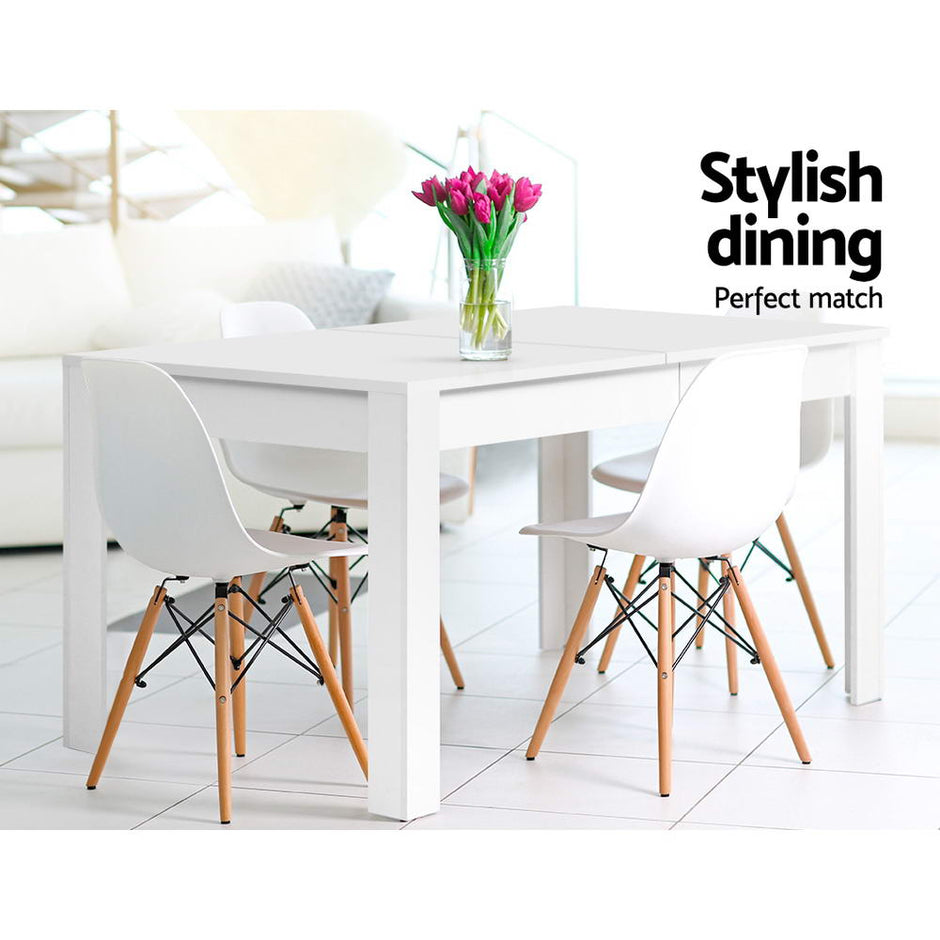 Sinner Table Hannaford | Modern 6 Seater White Wooden Dining Table