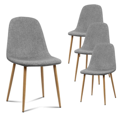 Hansen | Light Grey Mid Century Dining Chairs | Set Of 4