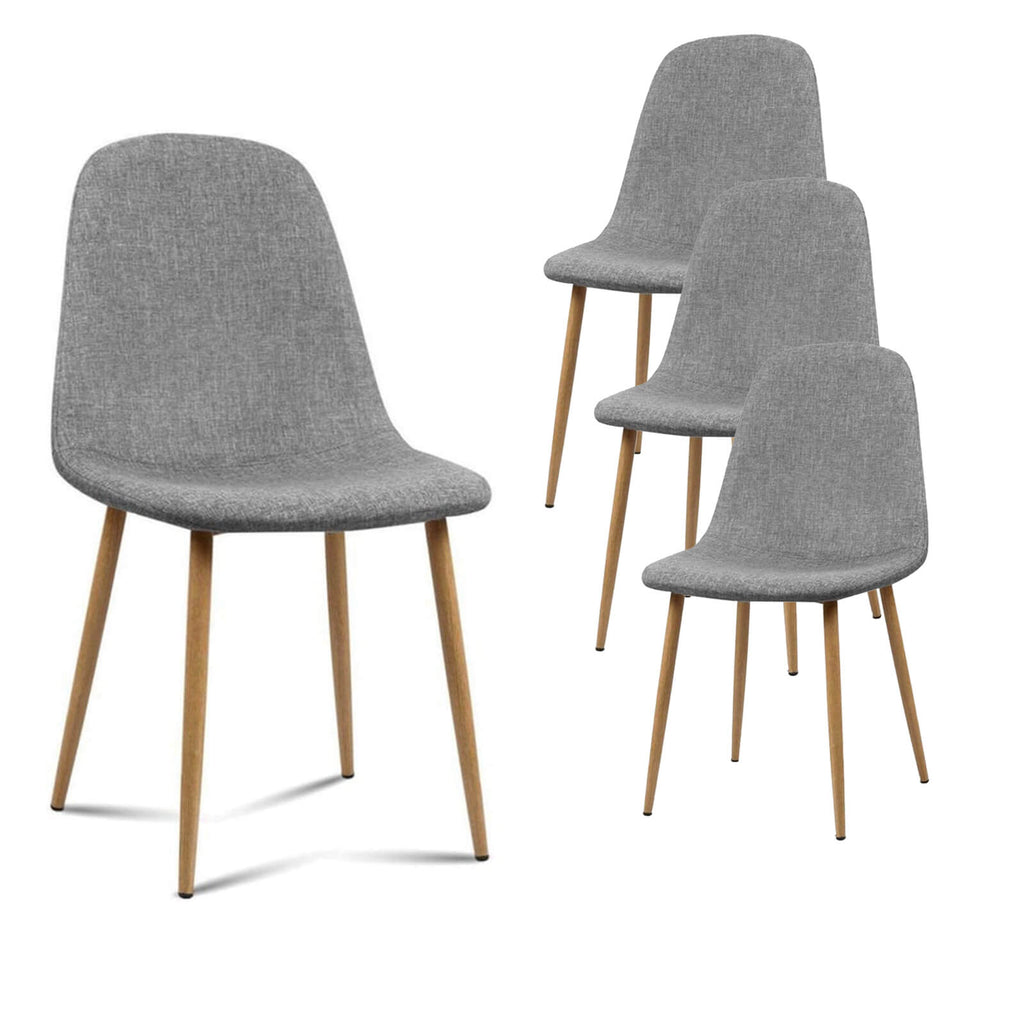 Hansen | Light Grey Mid Century Dining Chairs | Set Of 4