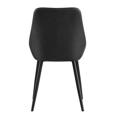 Herberton | Modern Black, Grey PU Leather Dining Chairs | Set Of 2 | Black
