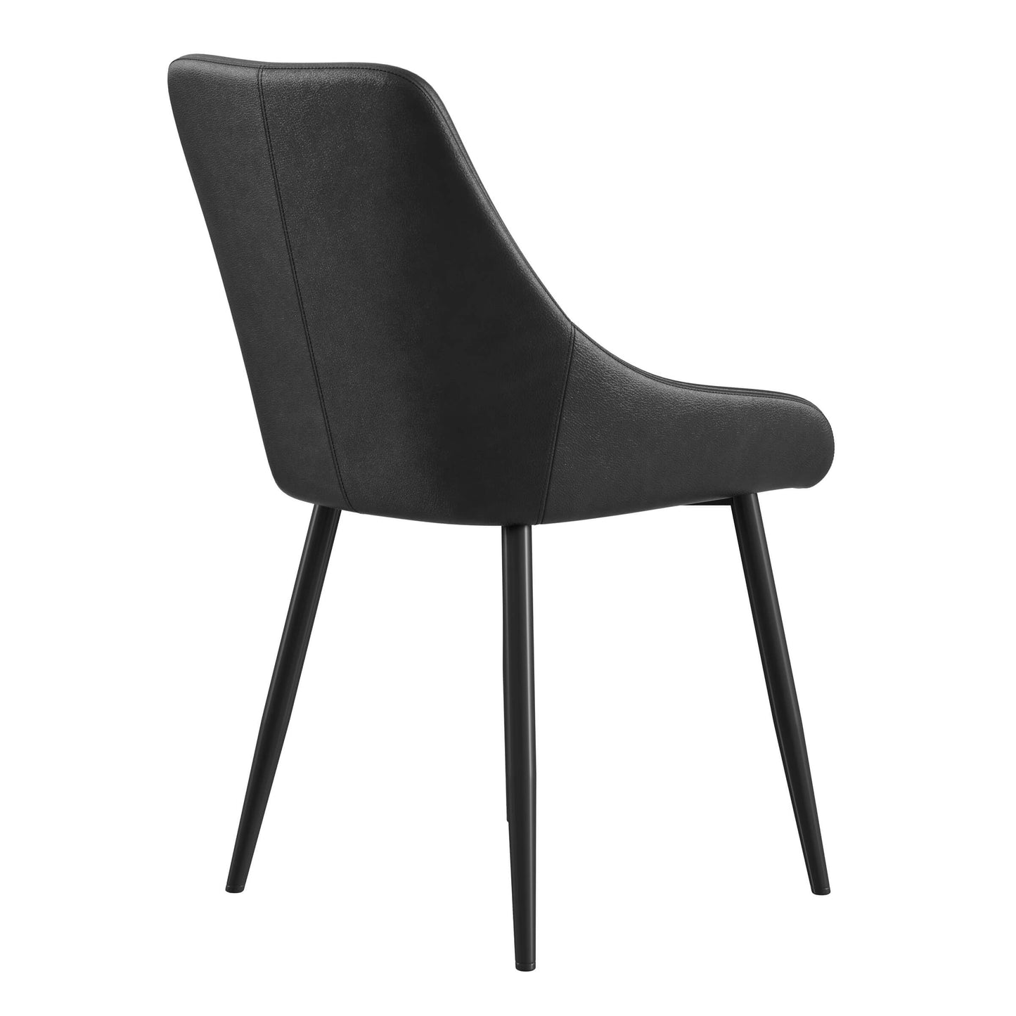 Herberton | Modern Black, Grey PU Leather Dining Chairs | Set Of 2 | Black