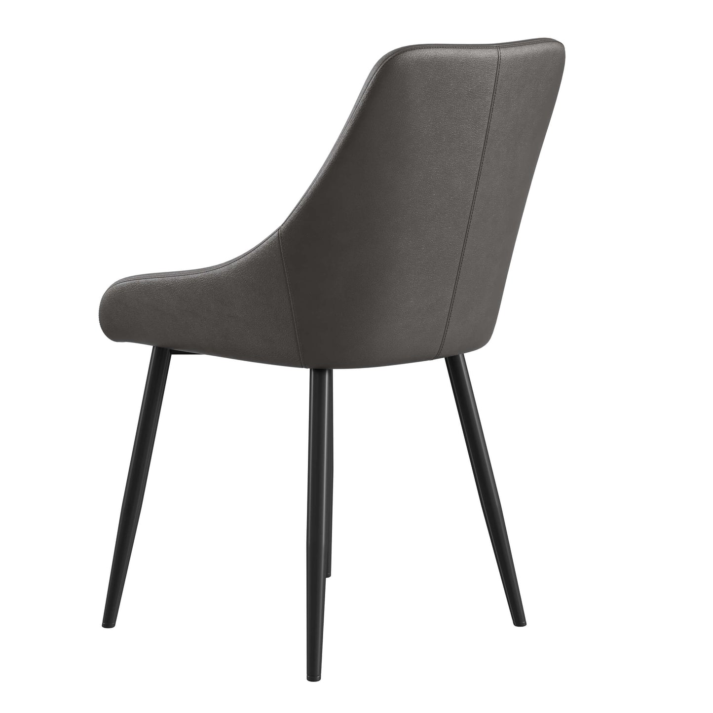 Herberton | Modern Black, Grey PU Leather Dining Chairs | Set Of 2 | Grey