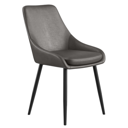 Herberton | Modern Black, Grey PU Leather Dining Chairs | Set Of 2