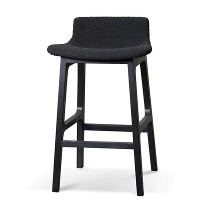 Hillcrest | Modern Fabric Wooden Bar Stool | Black