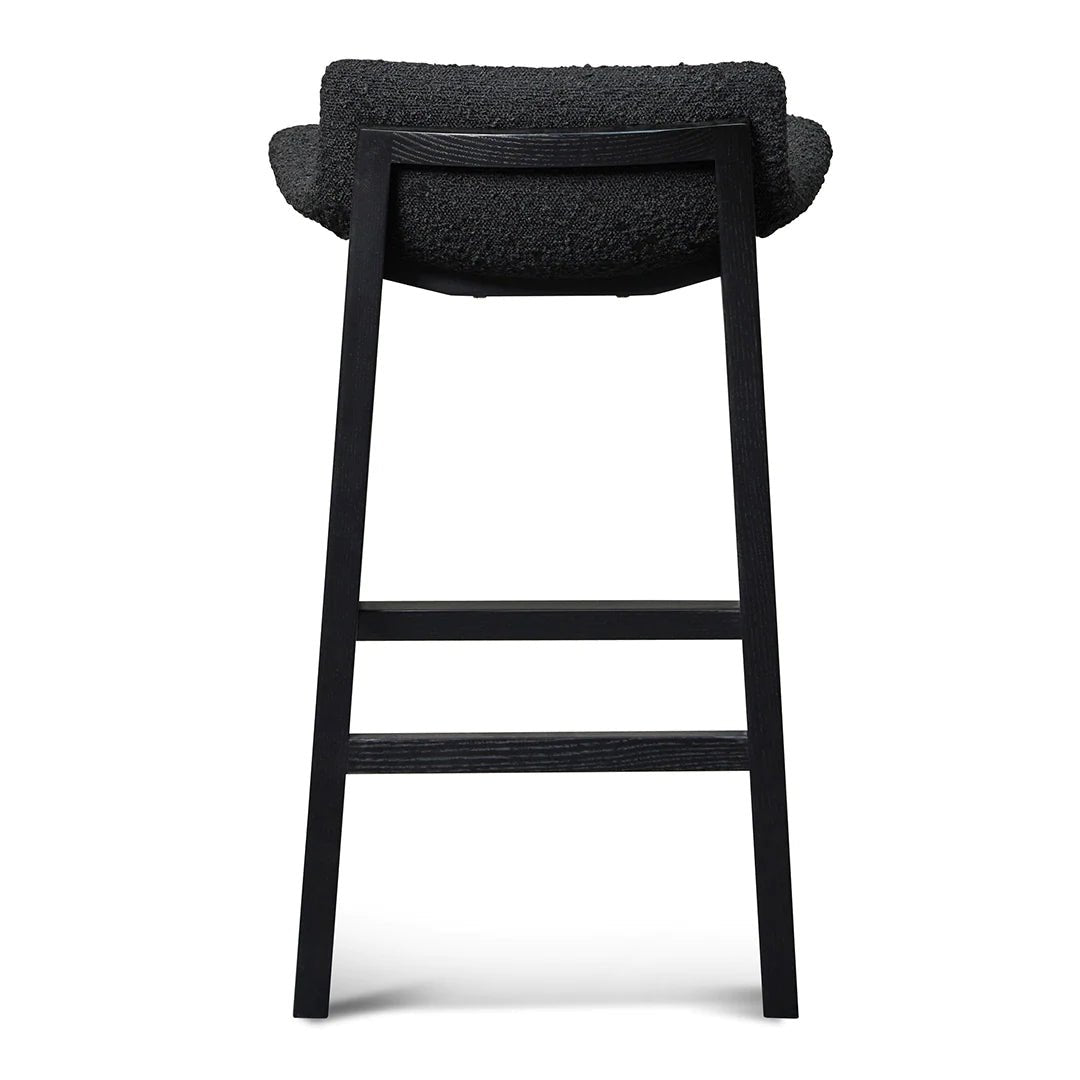 Hillcrest | Modern Fabric Wooden Bar Stool | Black