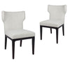 Hilltop Version 1 | French Provincial Natural Fabric Black Wooden Dining Chairs | Set Of 2