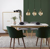 Hoth - Grey, Dark Green Wooden Modern Dining Chairs 