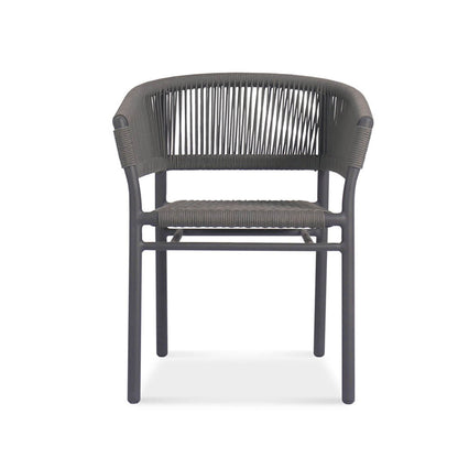 Isaac | Black Metal Outdoor Dining Chair With Arms | Black