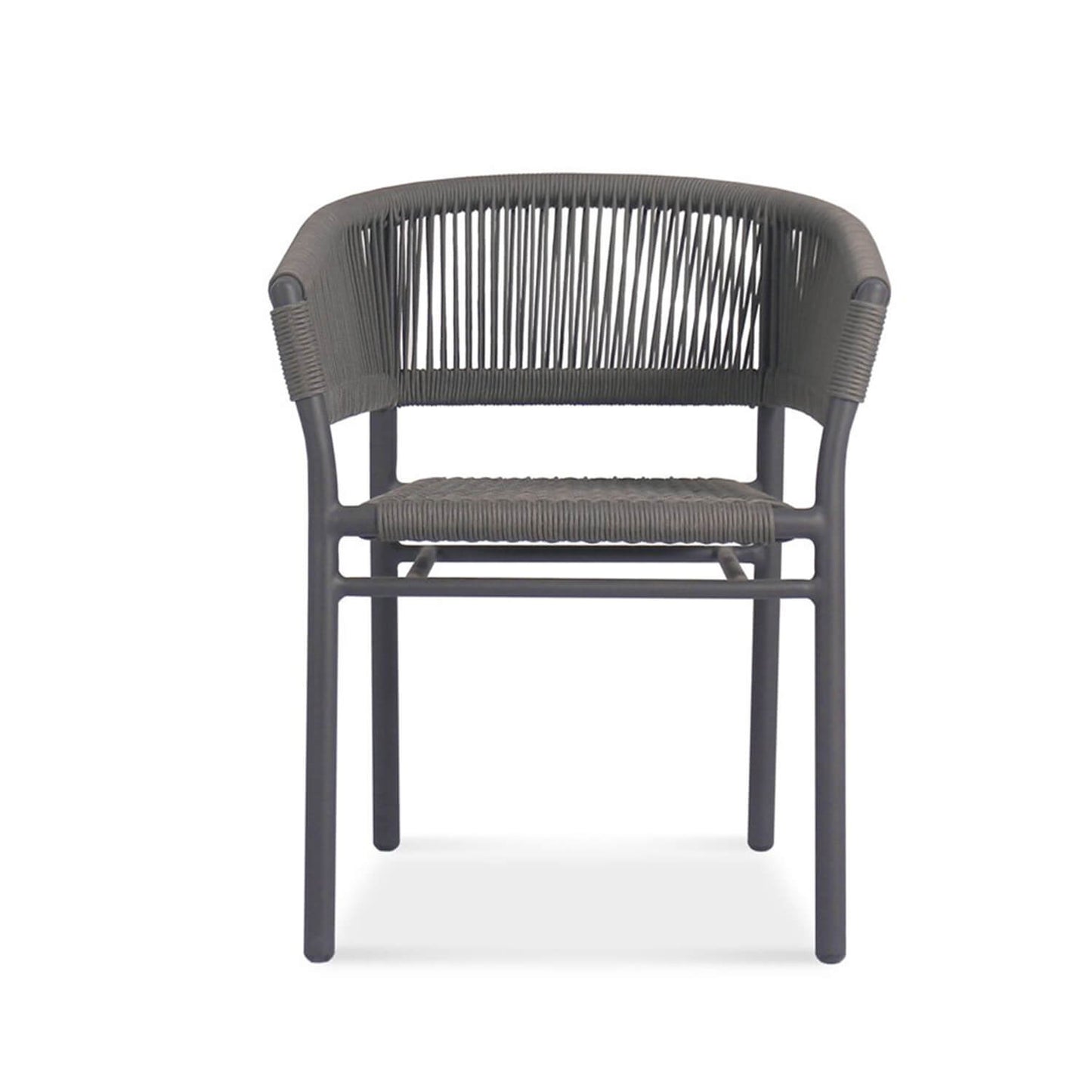 Isaac | Black Metal Outdoor Dining Chair With Arms | Black