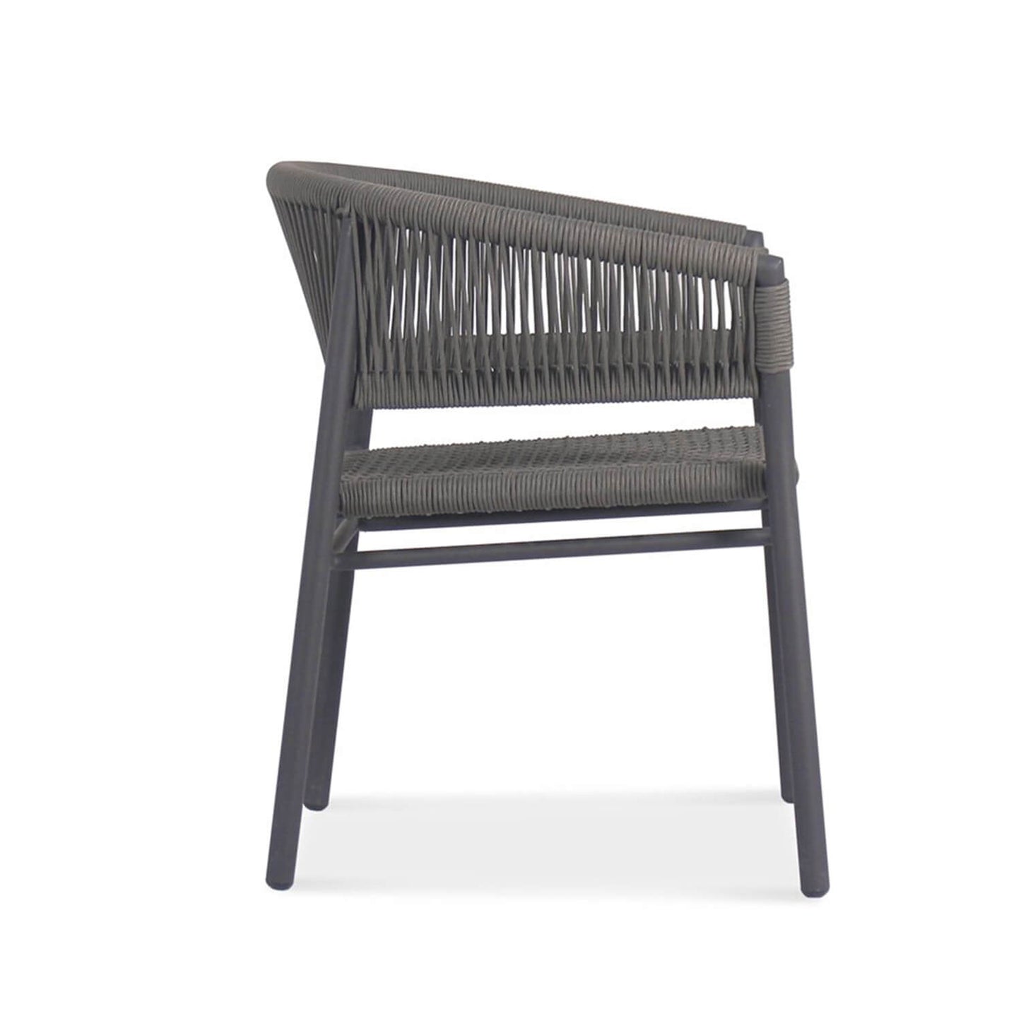 Isaac | Black Metal Outdoor Dining Chair With Arms | Black