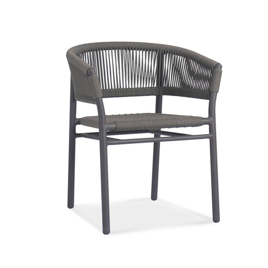 Isaac | Black Metal Outdoor Dining Chair With Arms | Black