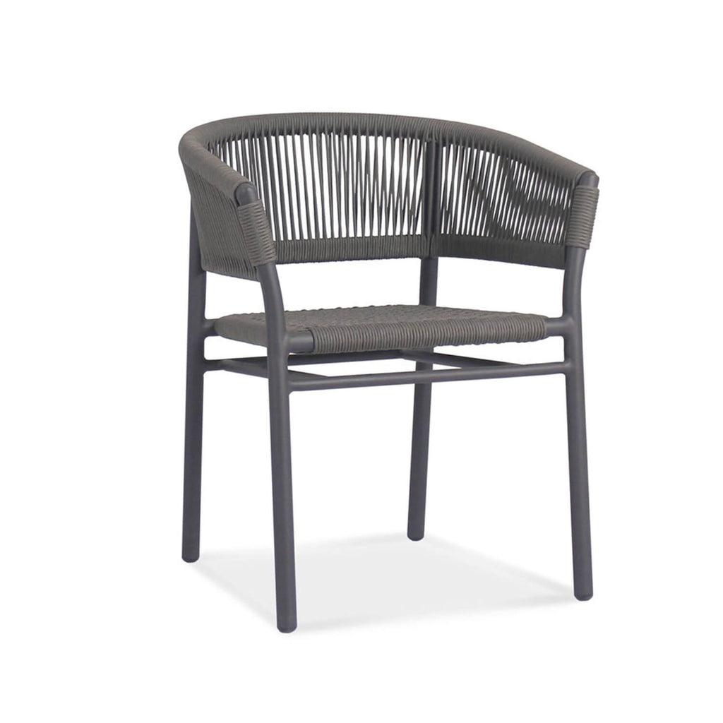 Isaac | Black Metal Outdoor Dining Chair With Arms