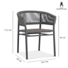 Isaac | Black Metal Outdoor Dining Chair With Arms