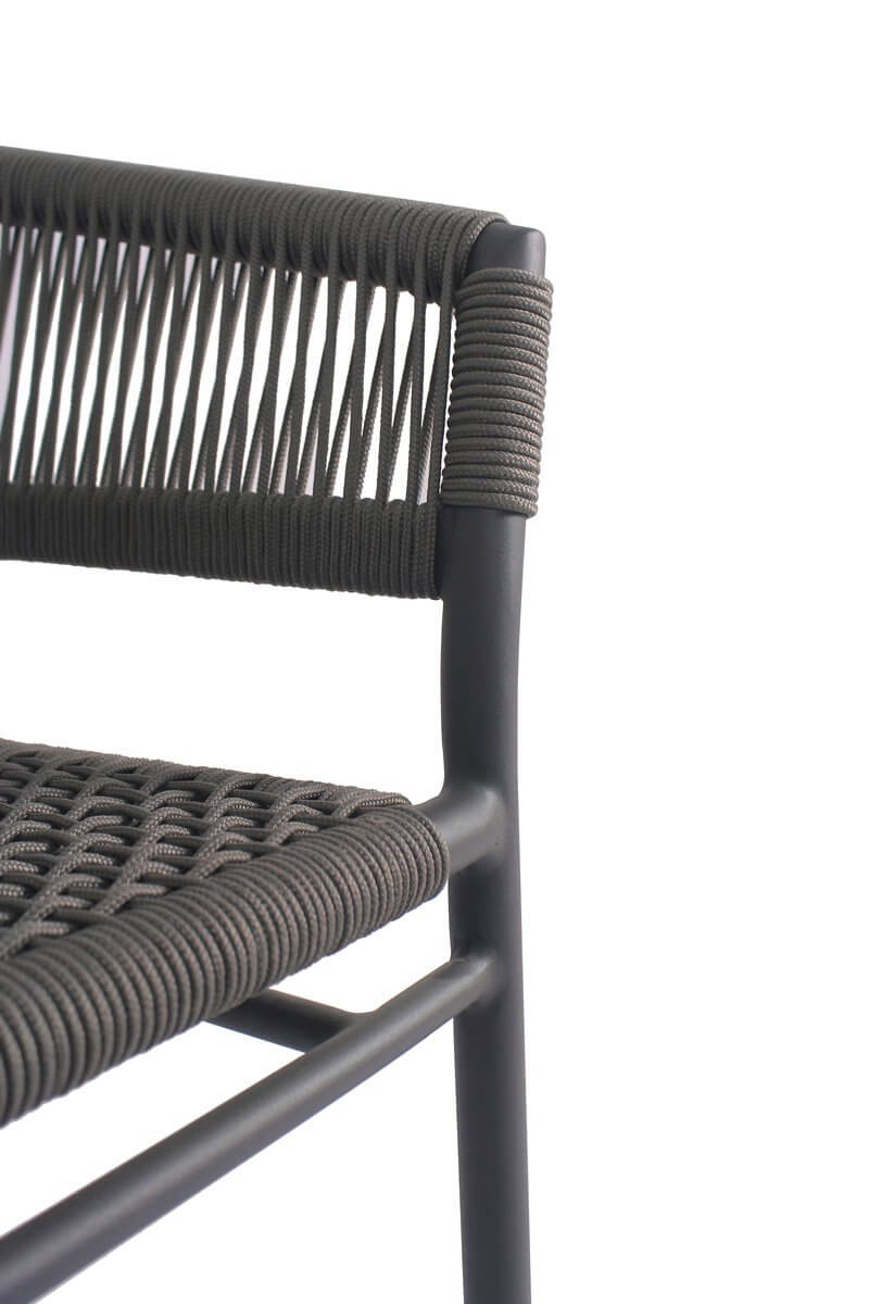 Isaac | Black Metal Outdoor Dining Chair With Arms | Black