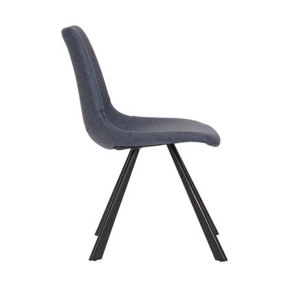 Jarvis | Contemporary Commercial PU Leather Dining Chairs | Set Of 2 | Navy