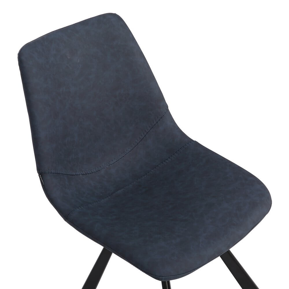 Jarvis | Contemporary Commercial PU Leather Dining Chairs | Set Of 2 | Navy