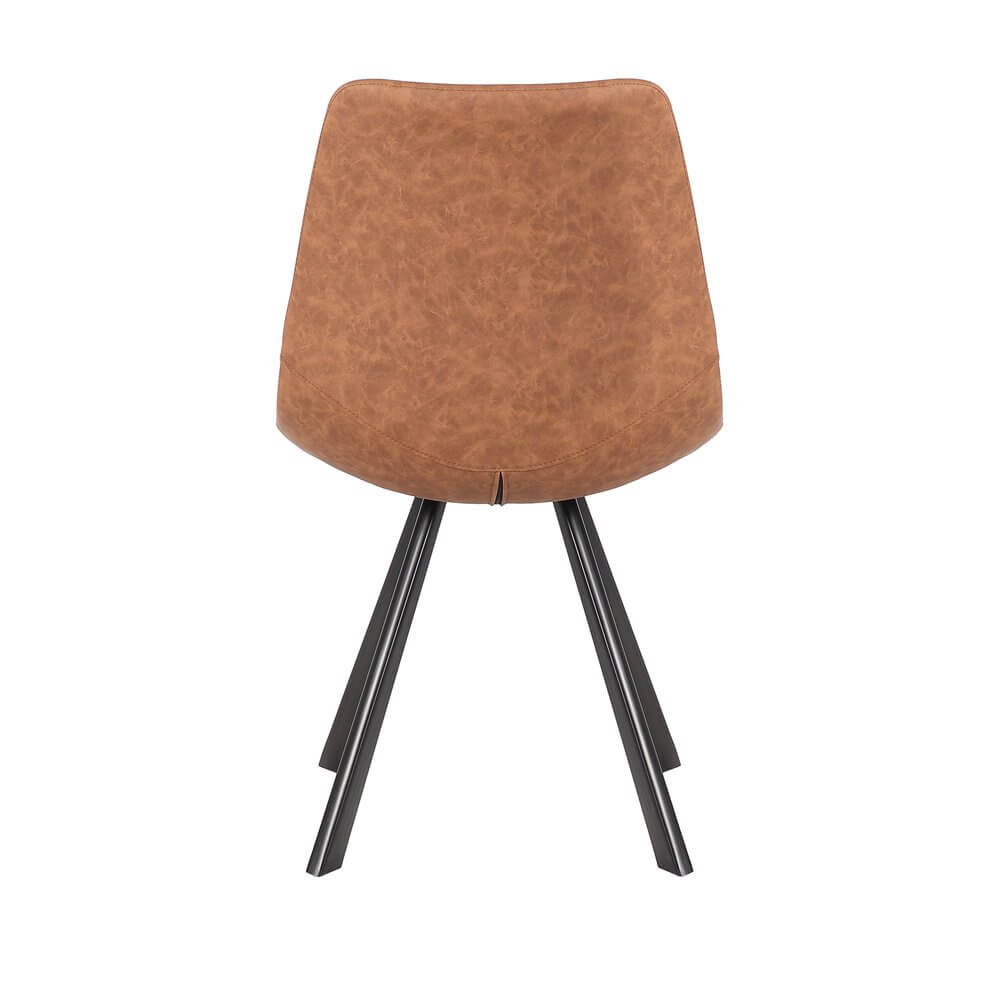 Jarvis | Contemporary Commercial PU Leather Dining Chairs | Set Of 2 | Tan